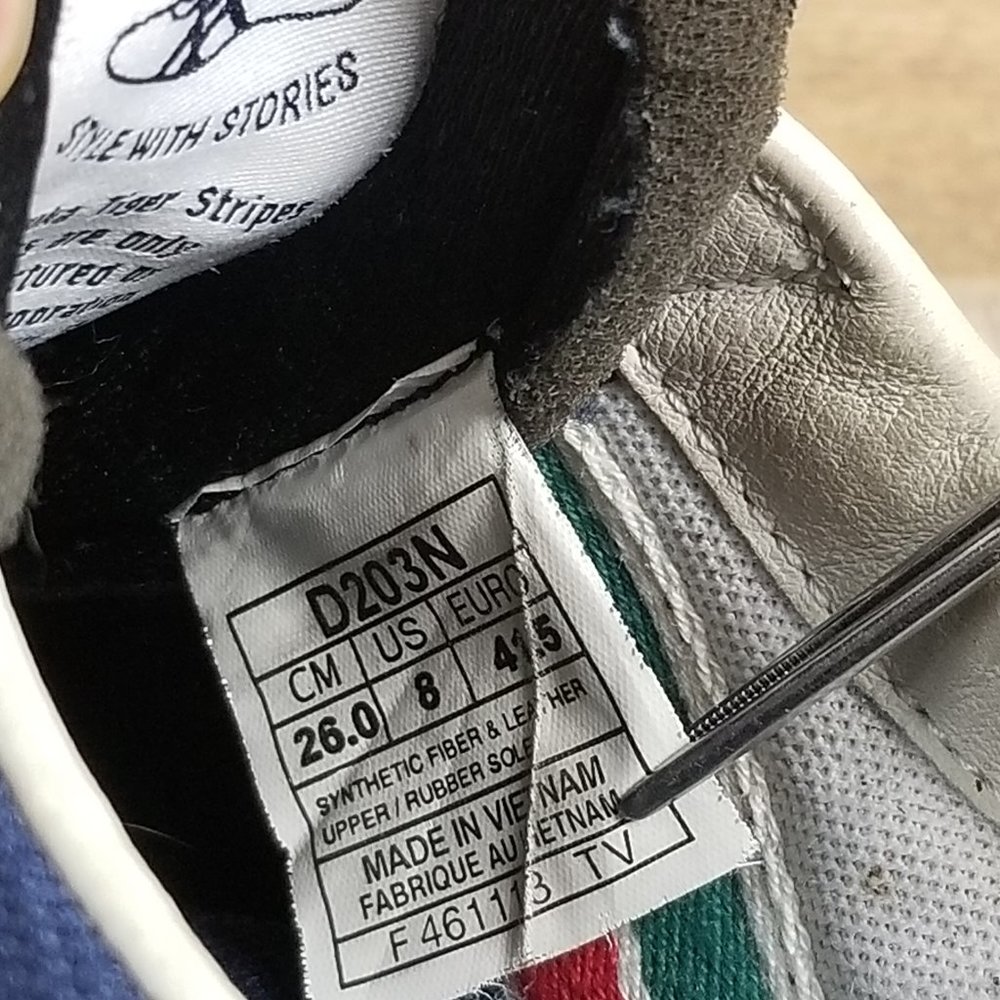 Asics Onitsuka Tiger Men Sz 8 Blue Red Retro Sneakers Casual Classic Low D203N - Picture 9 of 9